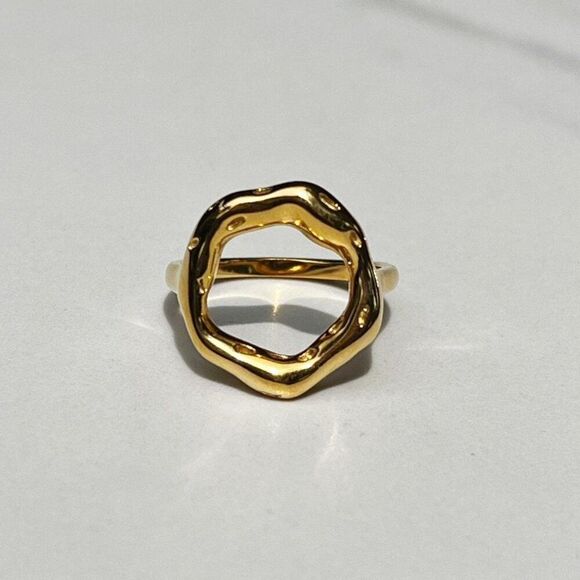 New! “Sophia” Gold Circle Ring - Picture 2 of 2